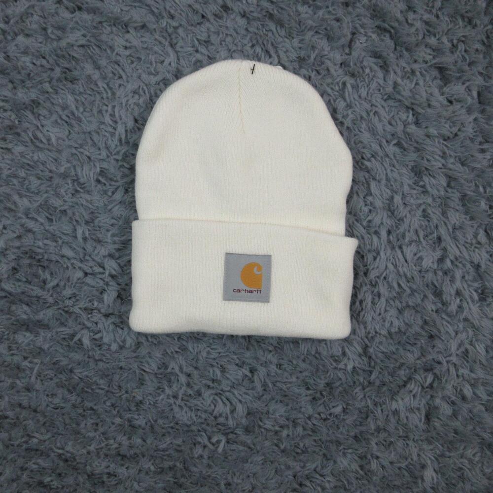 Carhartt Hat Beanie Knit Cuffed One Size White Patch Acrylic A18 Watch NWT